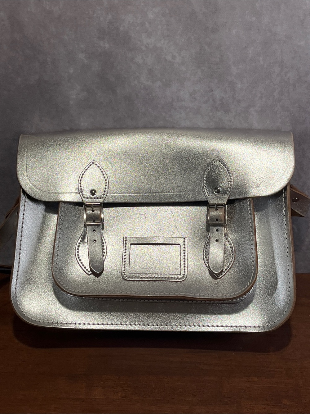 The Cambridge Satchel Company 15 Inch Metallic Silver Batchel Leather Bag - Picture 5 of 10